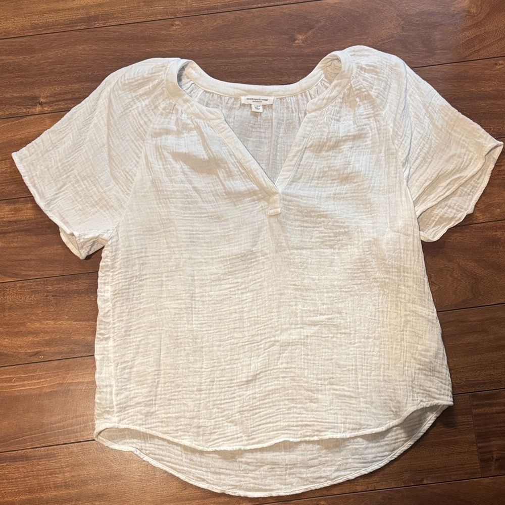 beachlunchlounge Off-White Textured Blouse